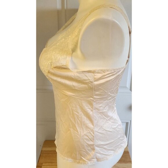 Vtg Bali Women's Sleeveless Camisole Cami Tank Lave Accents Satin Nylon Size 38 - Picture 6 of 11